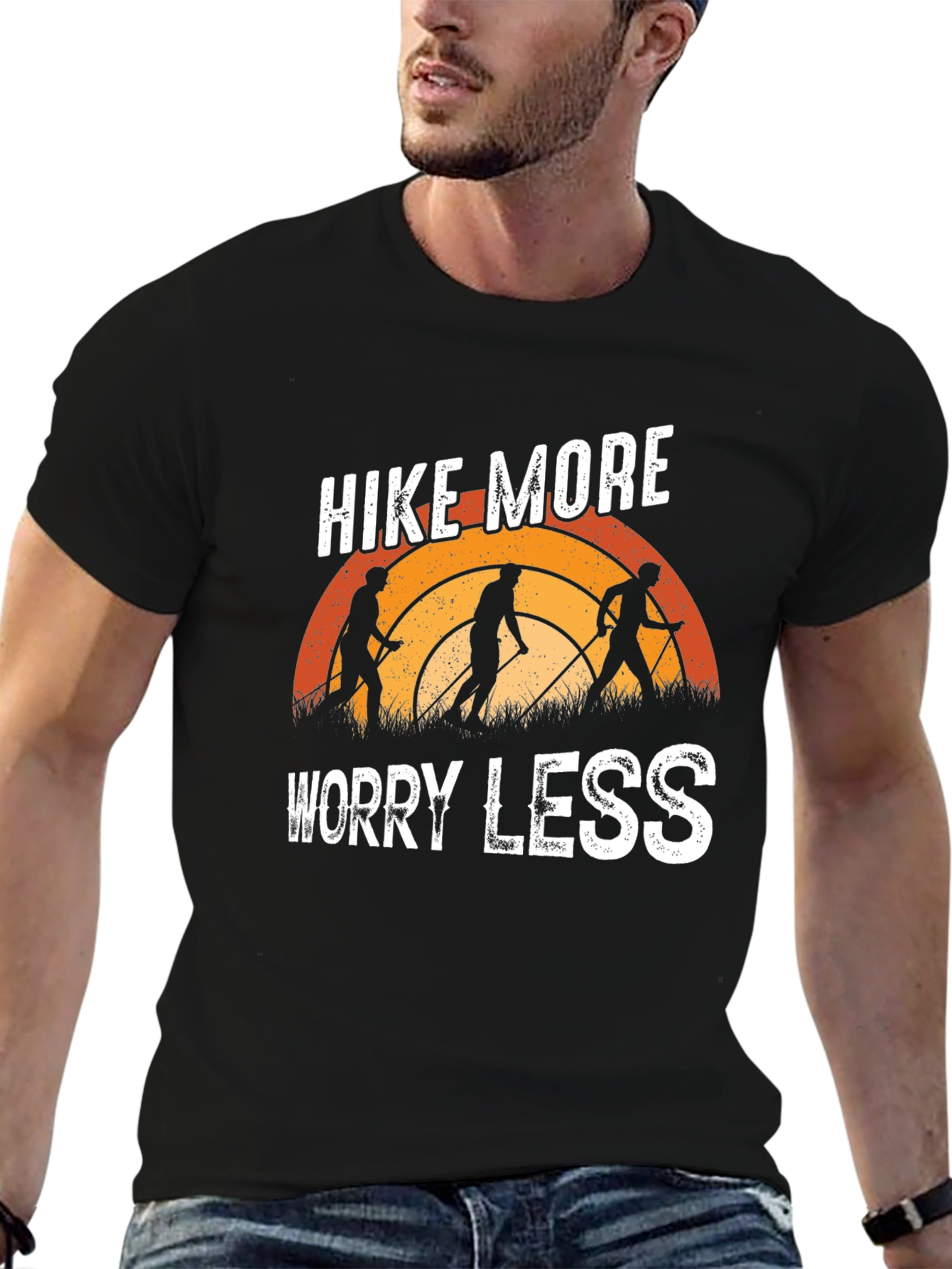 Camiseta Negra Hike More Worry Less