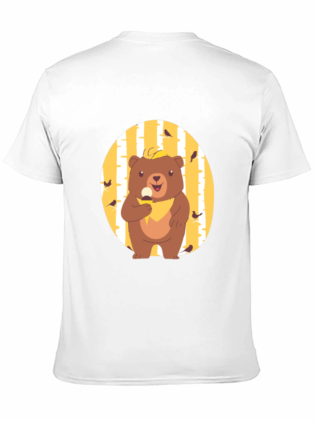 Camiseta Negra con Diseño de Oso Comiendo Helado