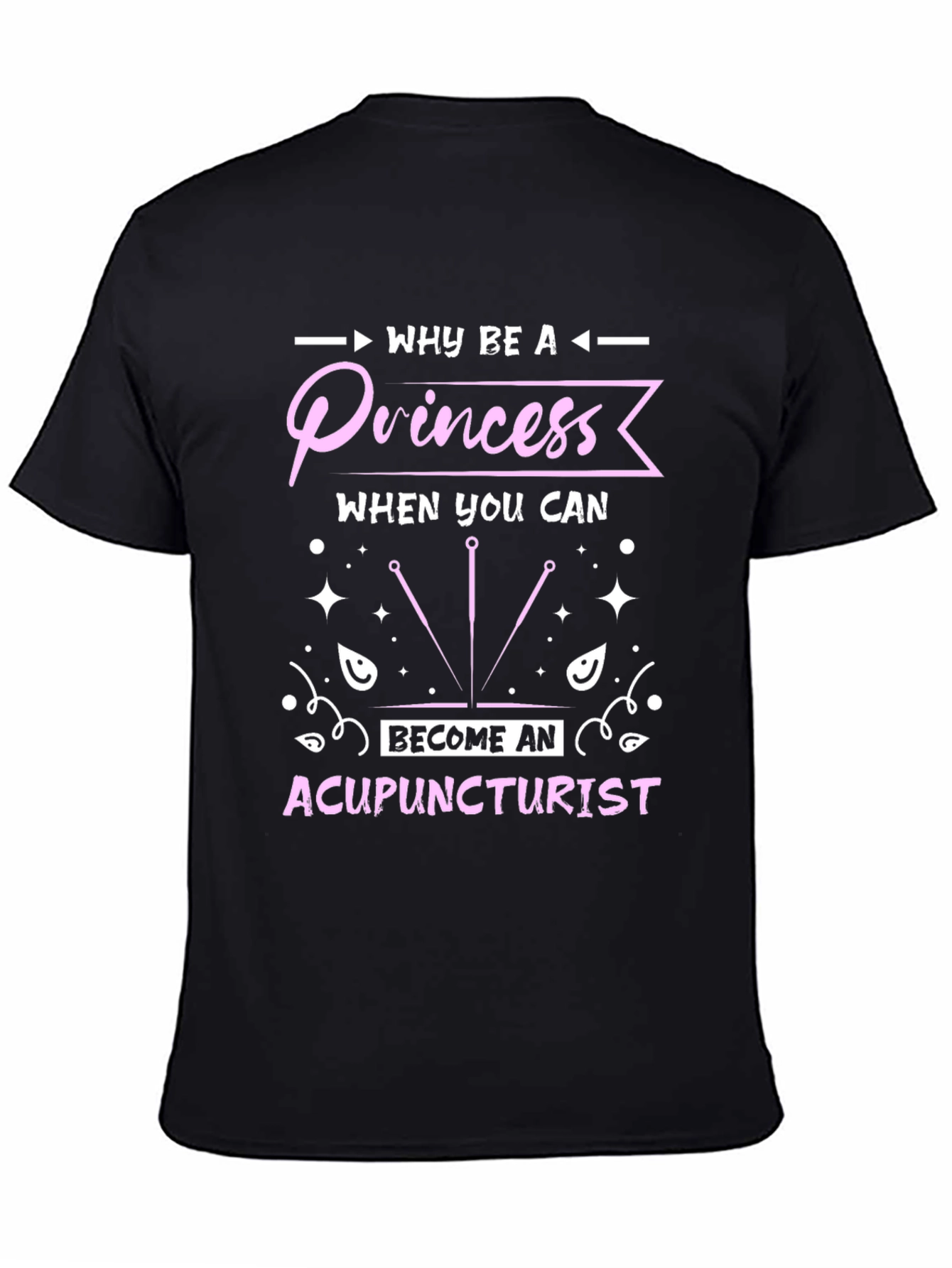 Camiseta Negra con Diseño de Acupuntura
