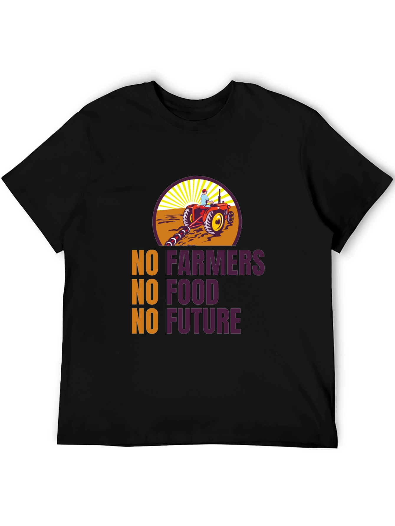 Camiseta Negra: No Agricultores No Comida No Futuro