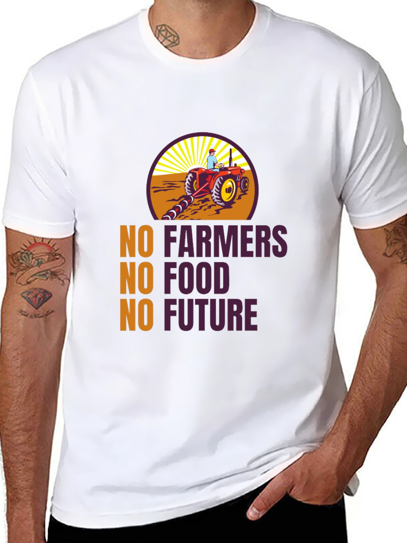 Camiseta Negra: No Agricultores No Comida No Futuro
