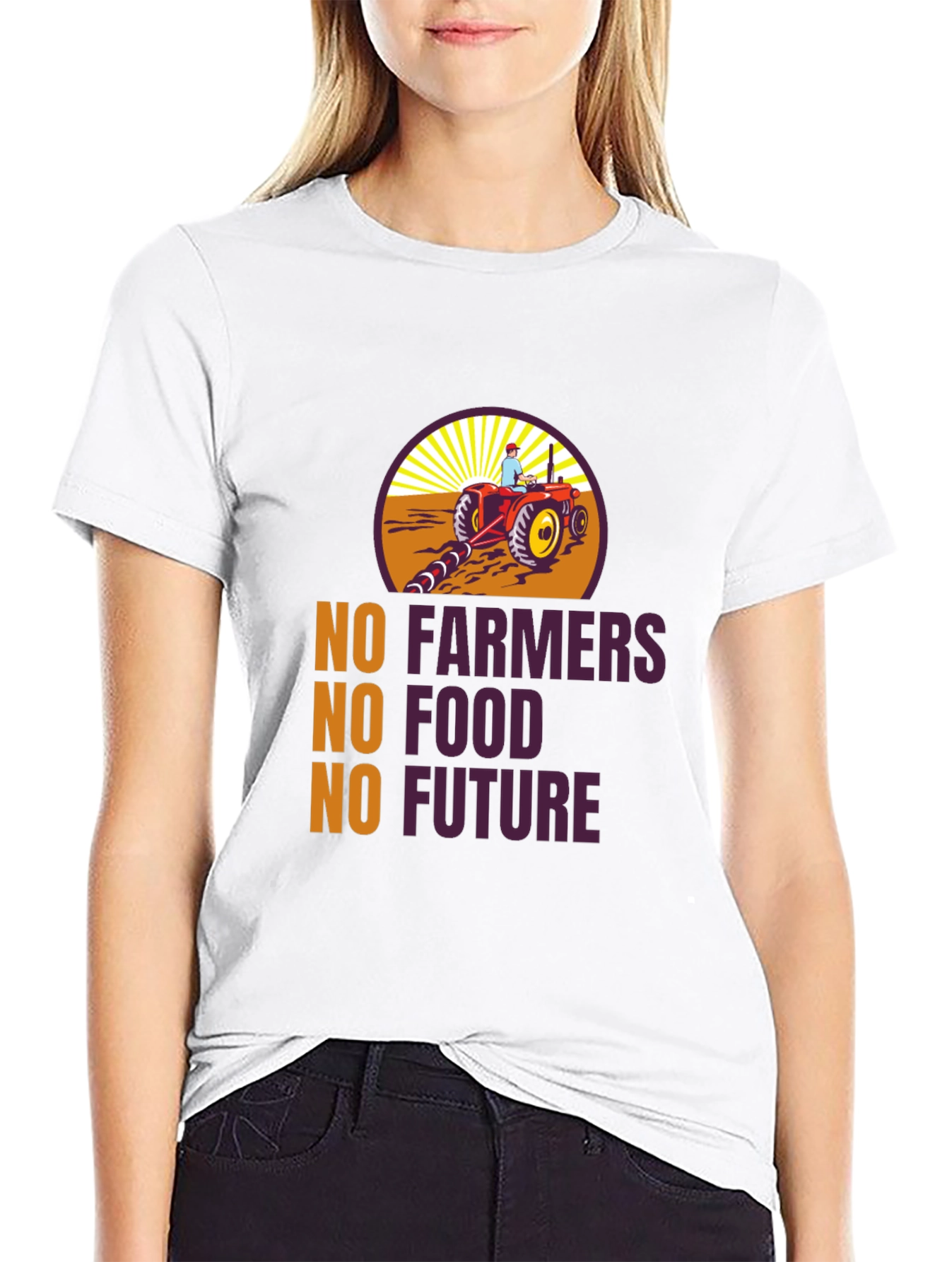 Camiseta Negra: No Agricultores No Comida No Futuro