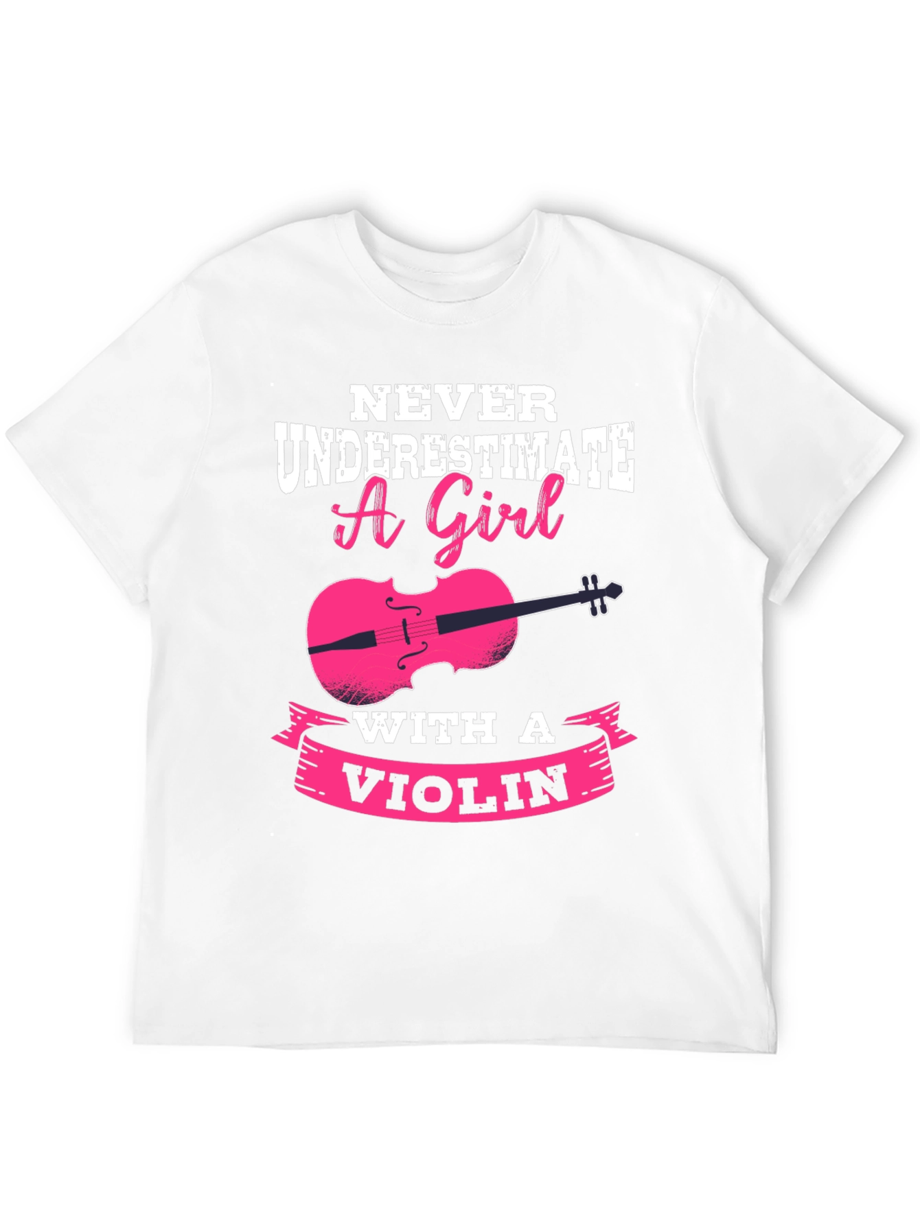 Camiseta Negra con Diseño Violín para Chicas