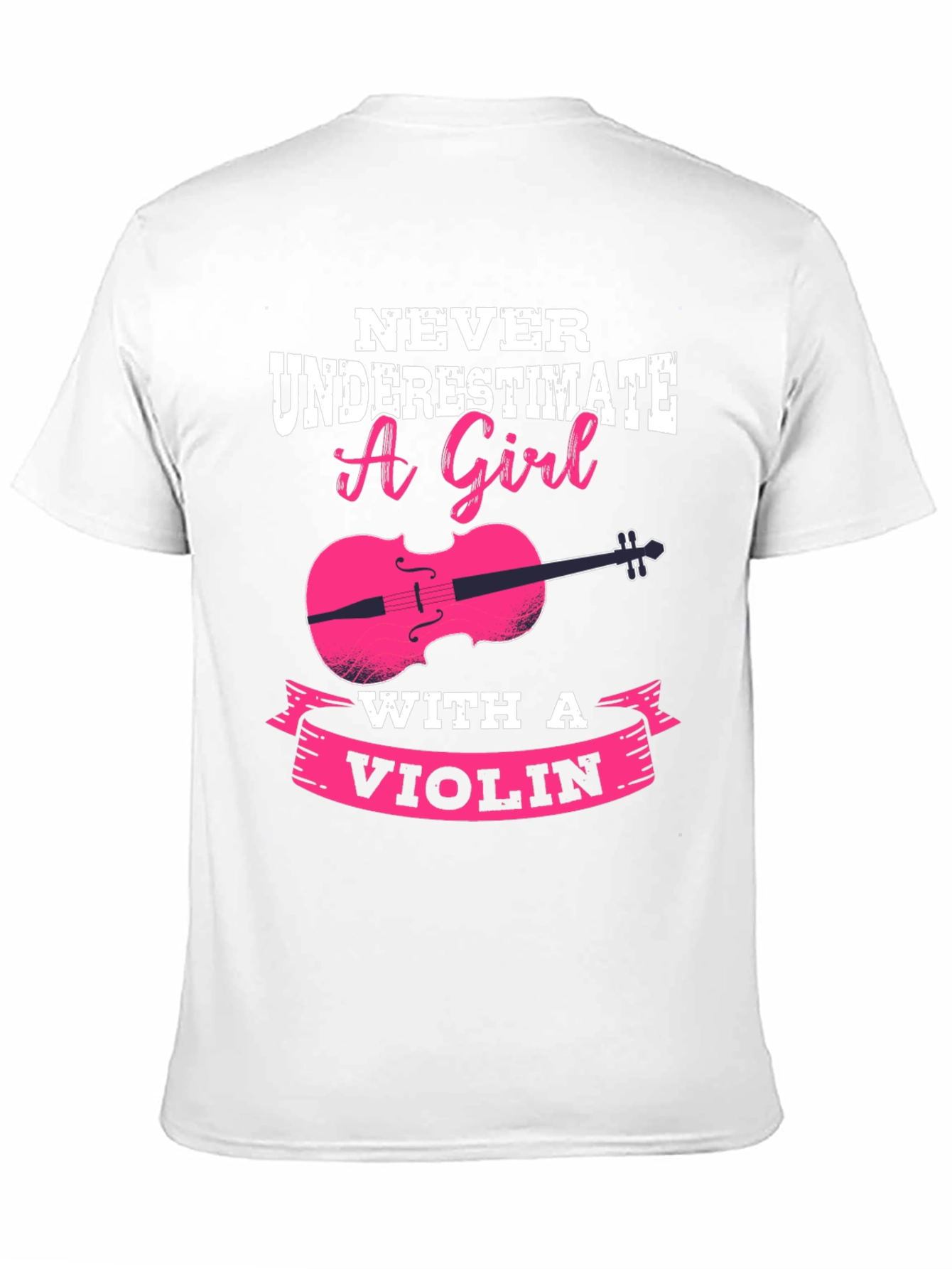 Camiseta Negra con Diseño Violín para Chicas
