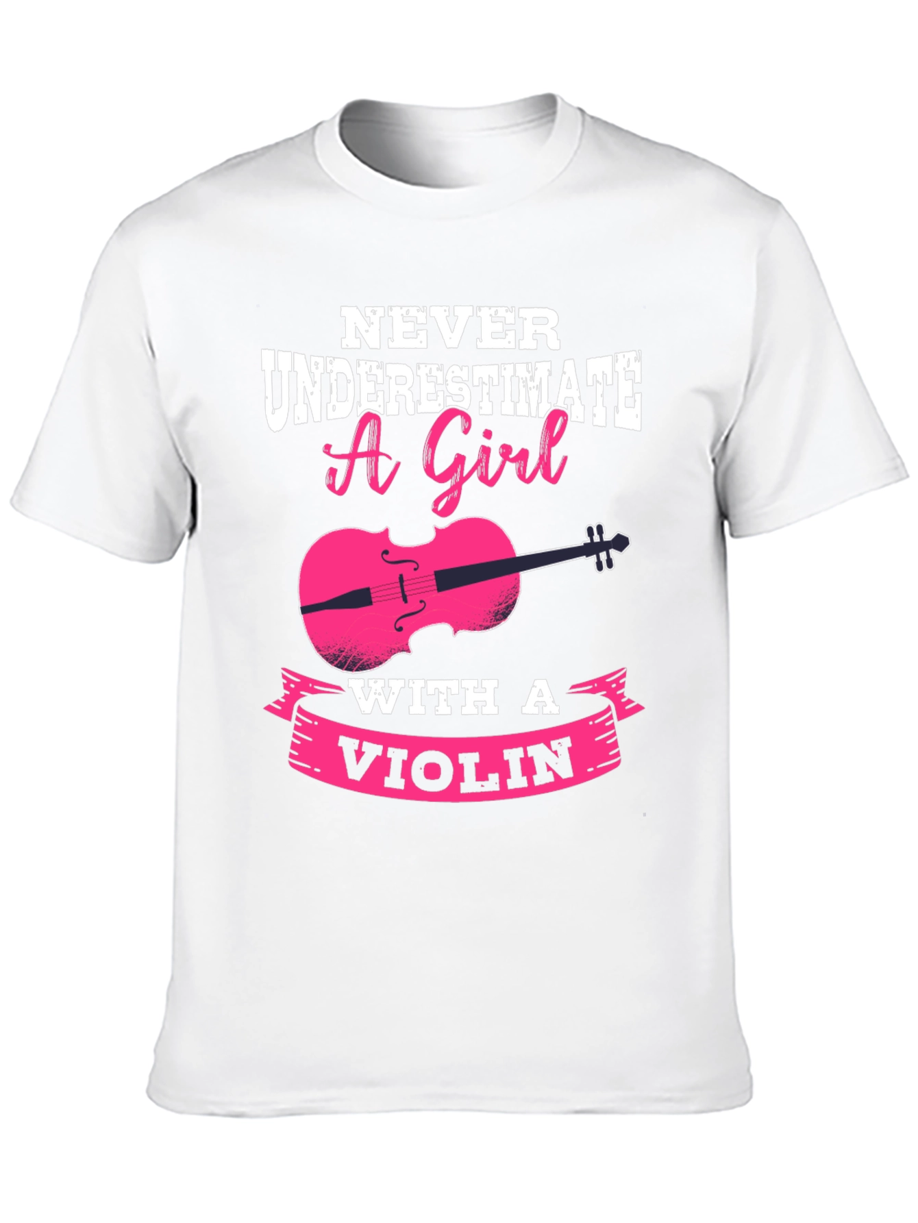 Camiseta Negra con Diseño Violín para Chicas