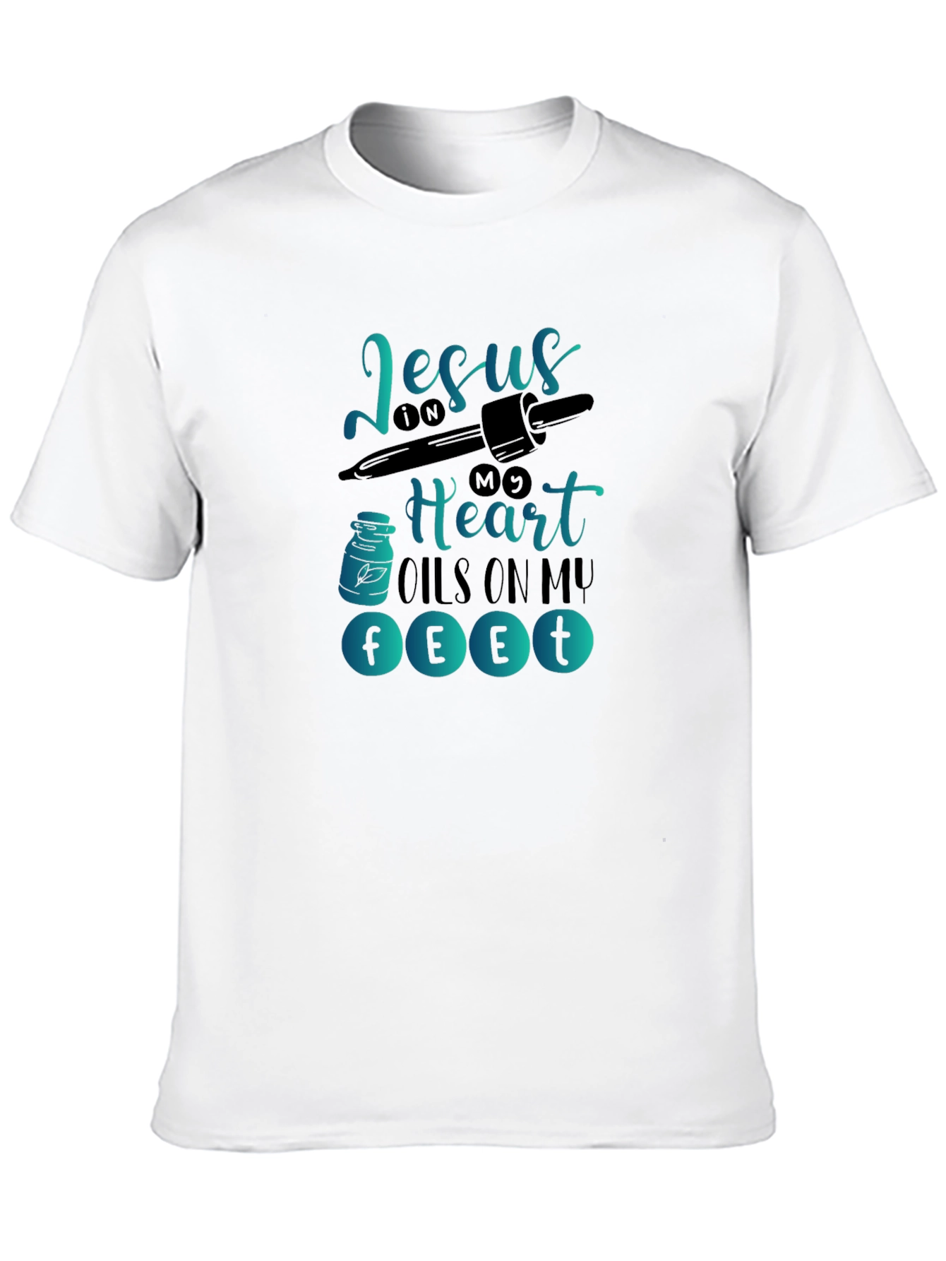 Camiseta Negra con Diseño Gráfico Religioso