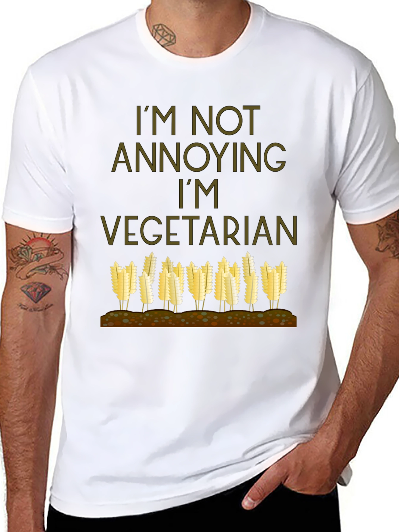 Camiseta Negra: No Soy Molesto Soy Vegetariano