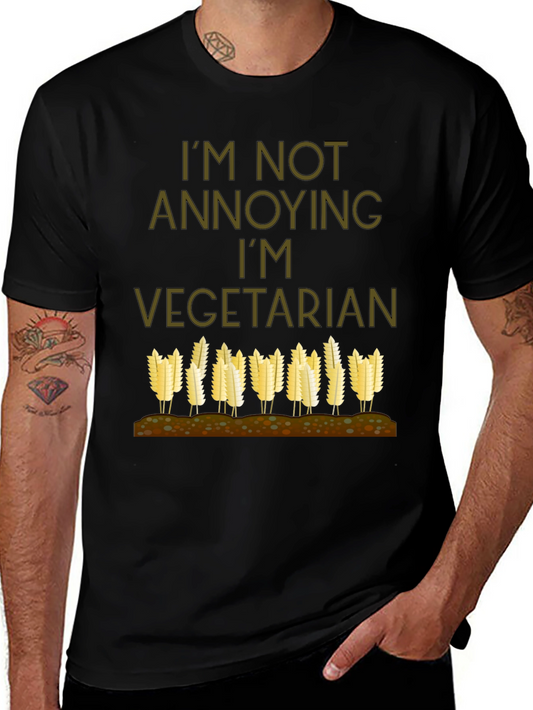 Camiseta Negra: No Soy Molesto Soy Vegetariano
