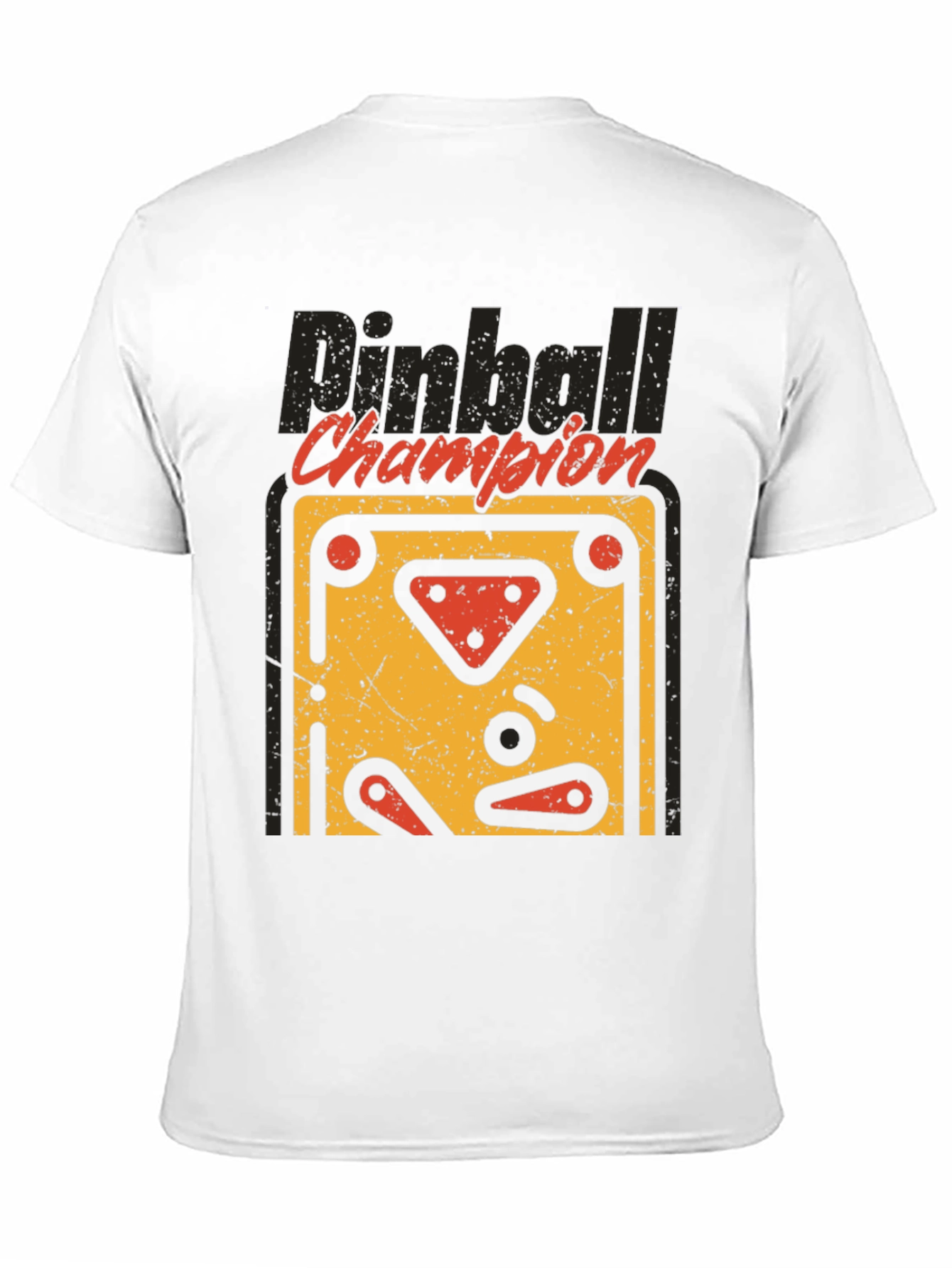 Camiseta Negra Pinball Champion Estilo Retro