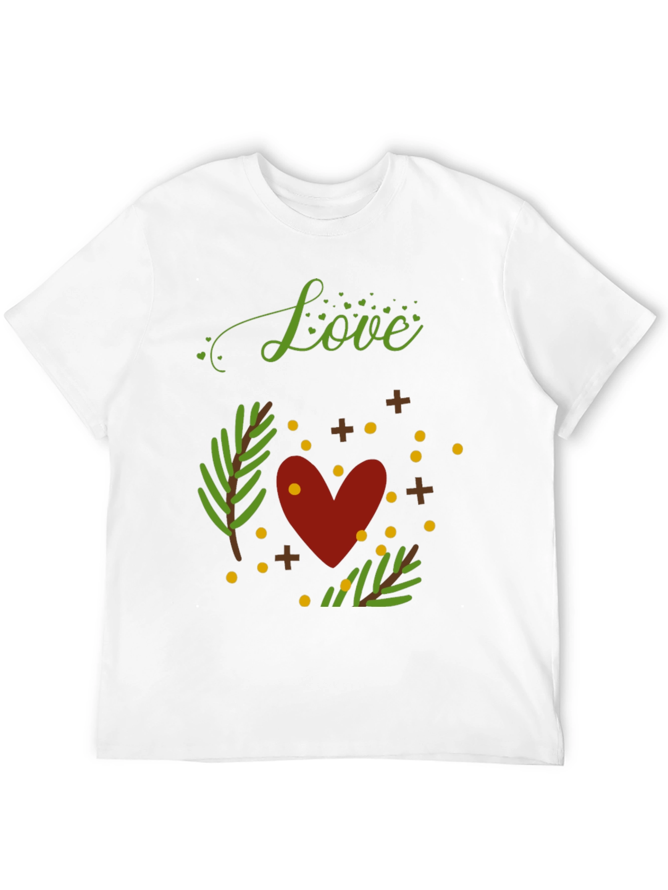 Camiseta Negra con Diseño de Amor y Naturaleza