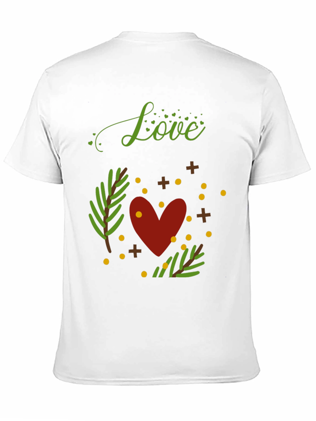 Camiseta Negra con Diseño de Amor y Naturaleza