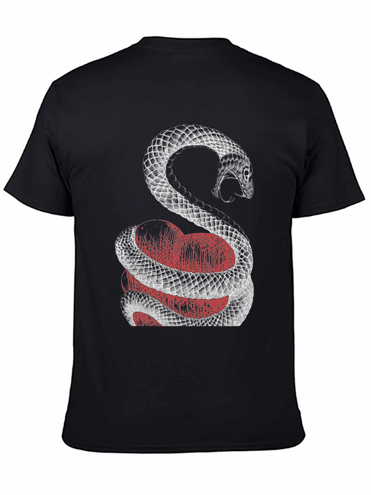 Camiseta Negra Serpiente Corazón - Estilo Único