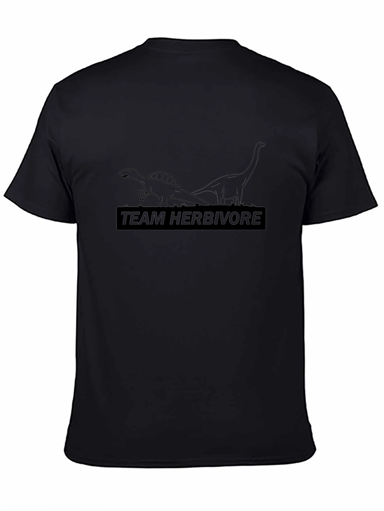 Camiseta Negra Team Herbivore - Diseño de Dinosaurios