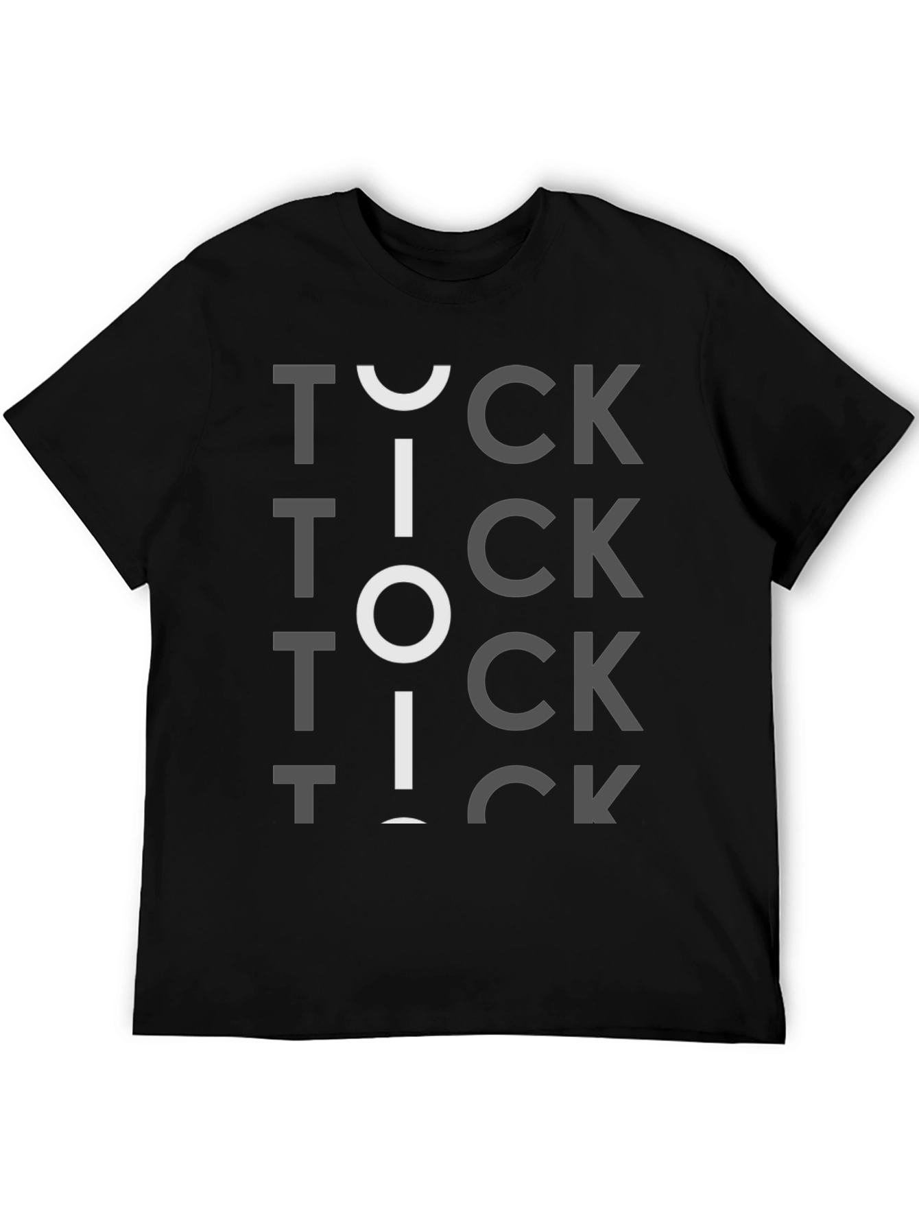 Camiseta Negra con Diseño Tick Tock