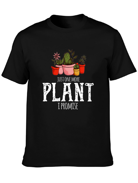 Camiseta Negra Just One More Plant para Amantes de la Jardinería