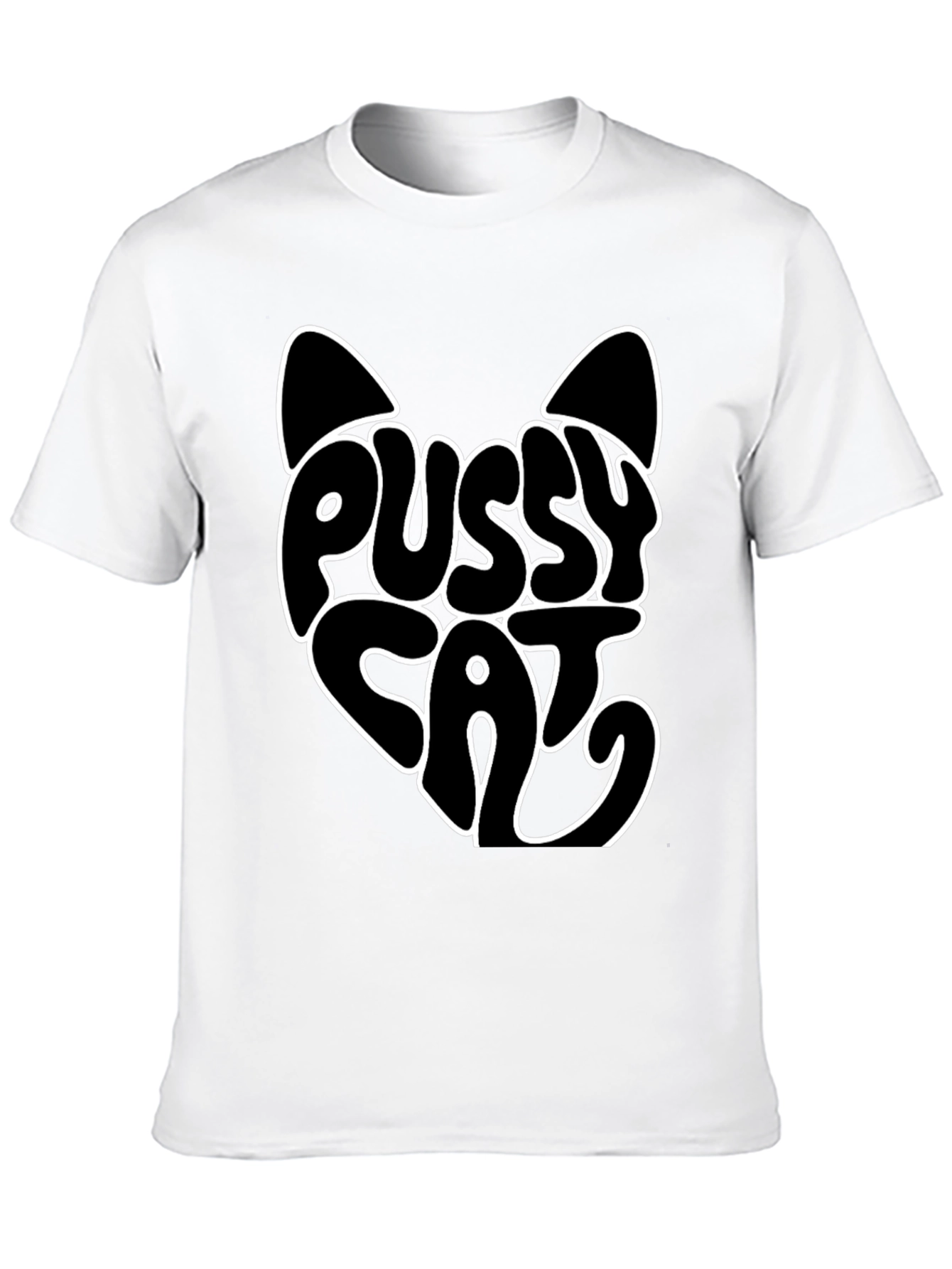 Camiseta Negra con Diseño Pussy Cat