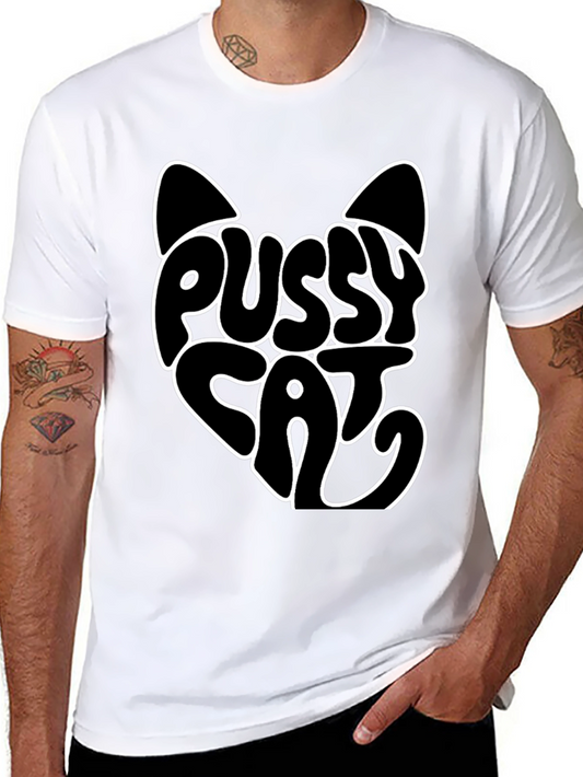 Camiseta Negra con Diseño Pussy Cat