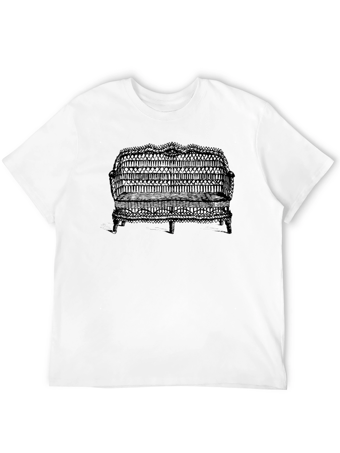 Camiseta Negra con Diseño de Banco Antiguo