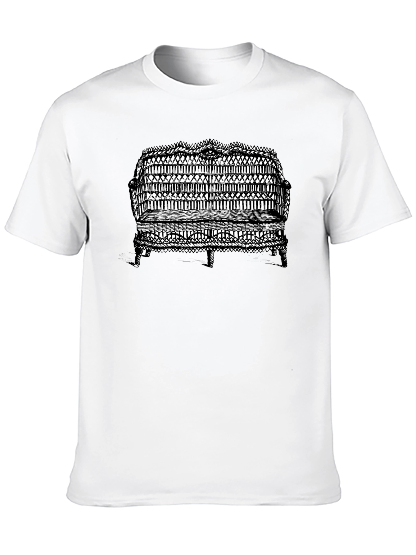 Camiseta Negra con Diseño de Banco Antiguo