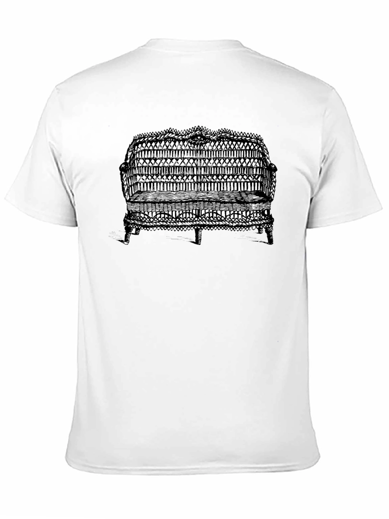 Camiseta Negra con Diseño de Banco Antiguo