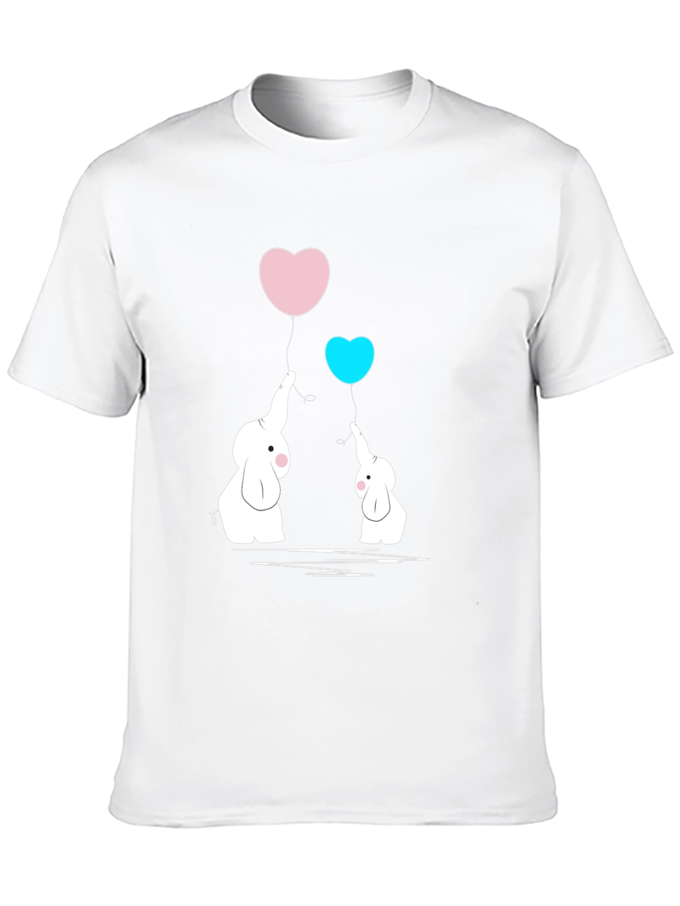 Camiseta Negra con Elefantes y Corazones