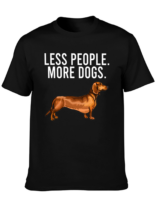 Camiseta Menos Gente Más Perros - Diseño Dachshund