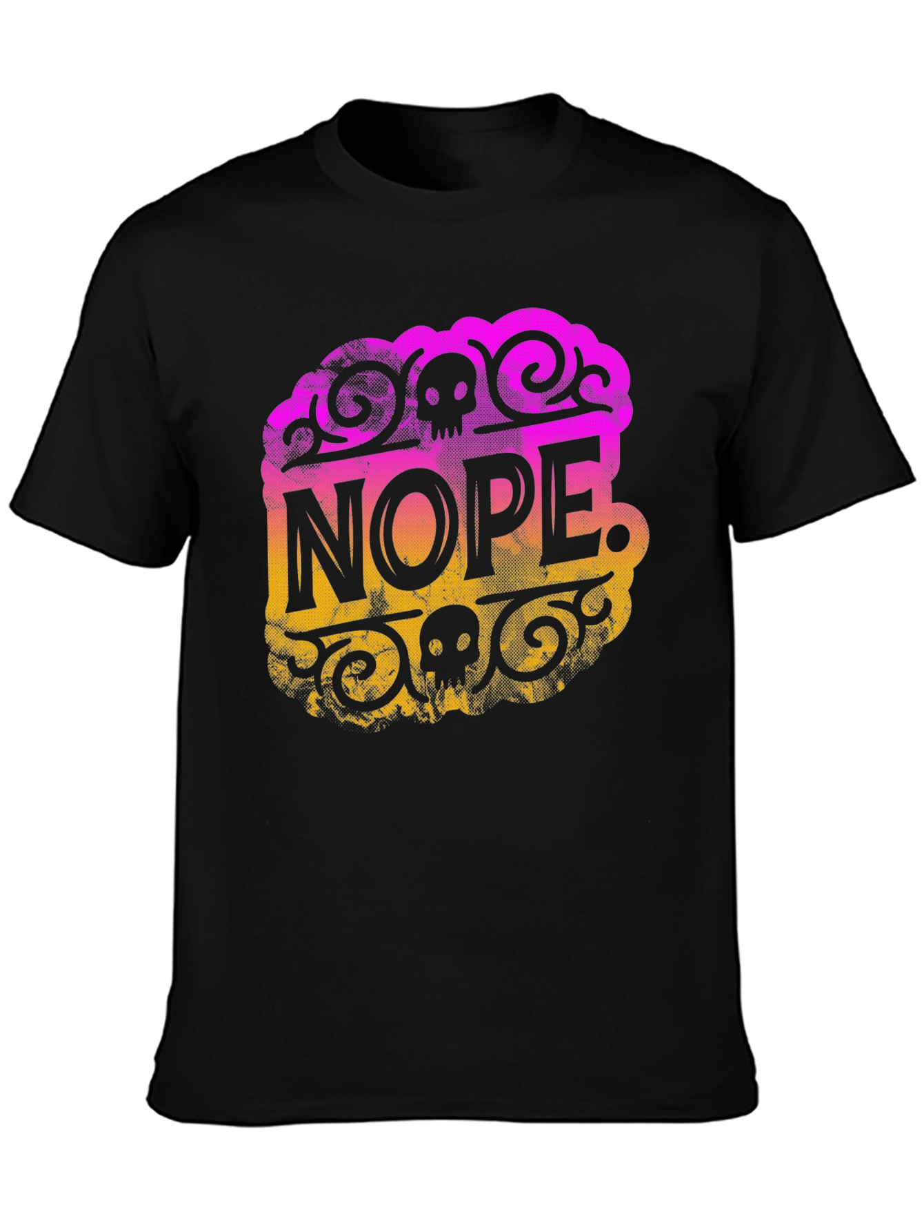 Camiseta Negra Nope con Diseño Gráfico Original