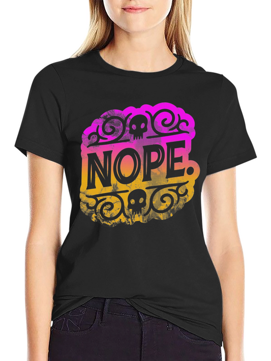 Camiseta Negra Nope con Diseño Gráfico Original
