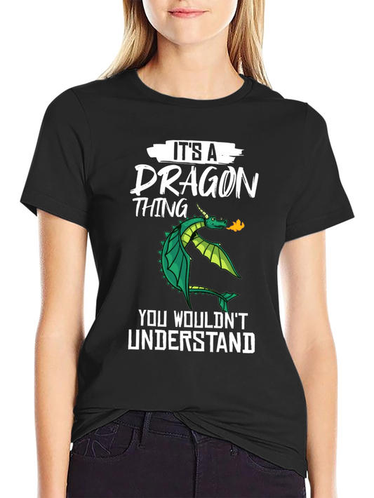 Camiseta Negra con Diseño de Dragón - Para Amantes de Dragones