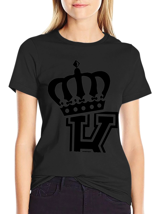 Camiseta Negra con Corona y Letra U Estilizada