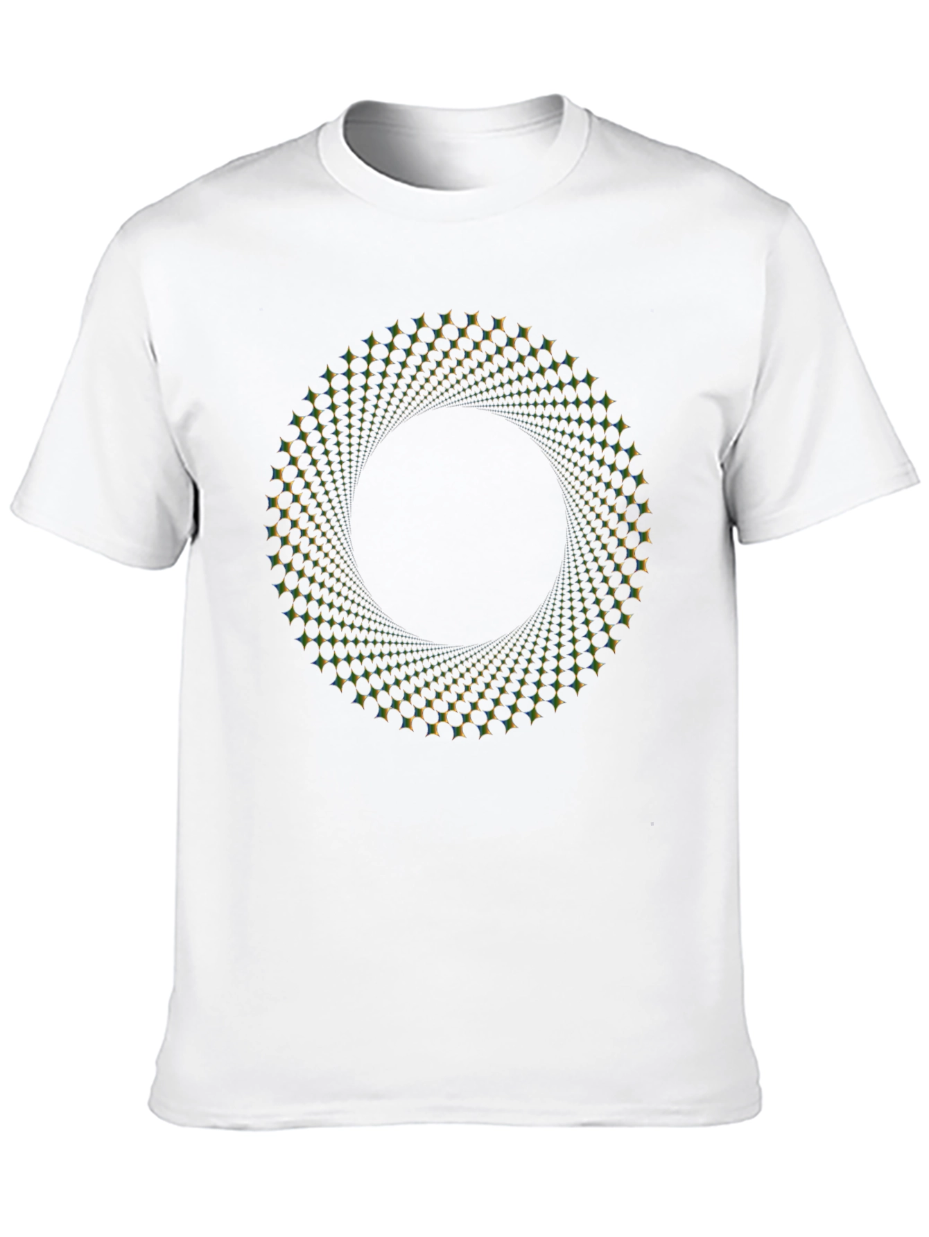 Camiseta Negra con Diseño Circular Hipnótico