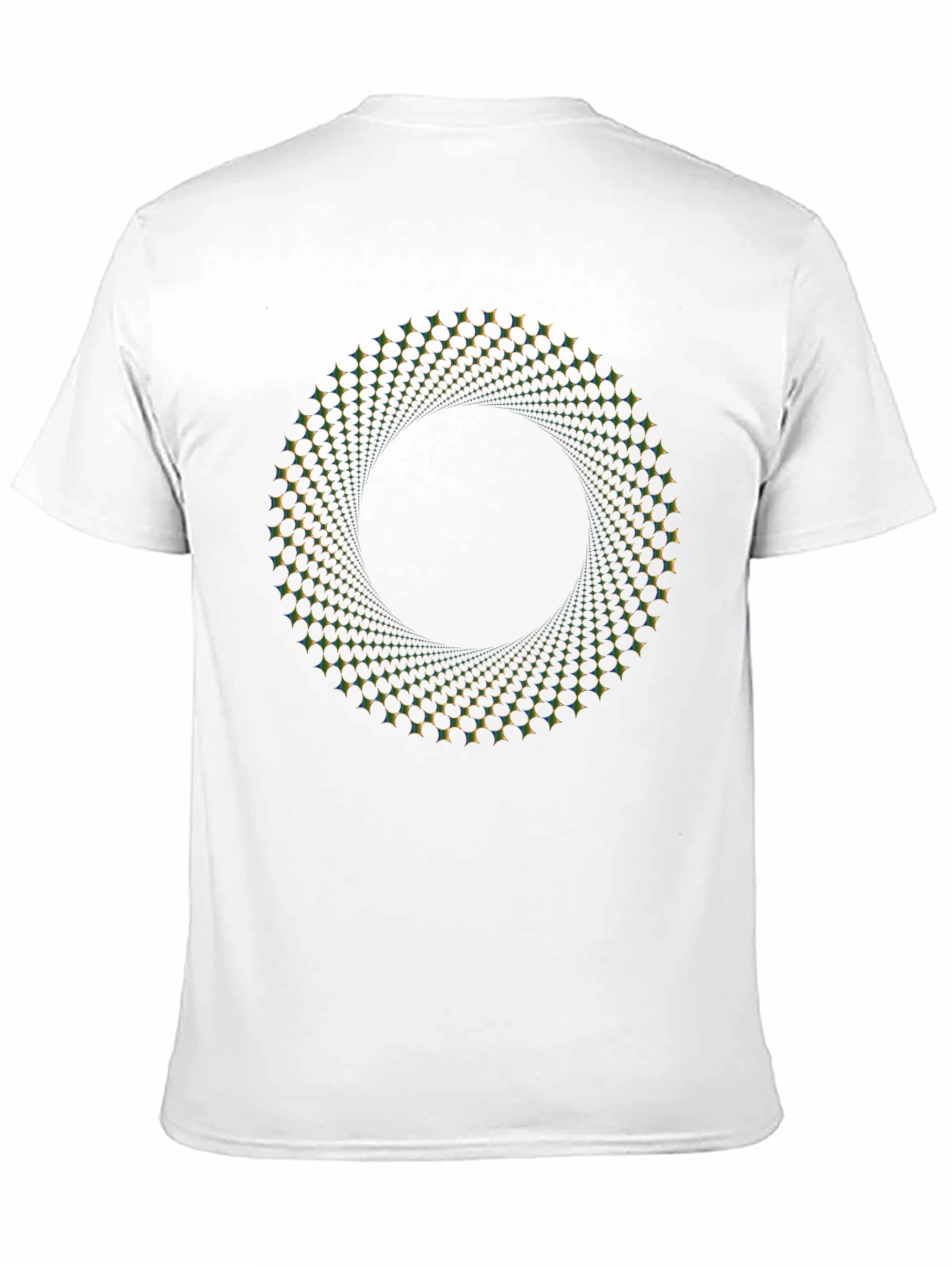 Camiseta Negra con Diseño Circular Hipnótico