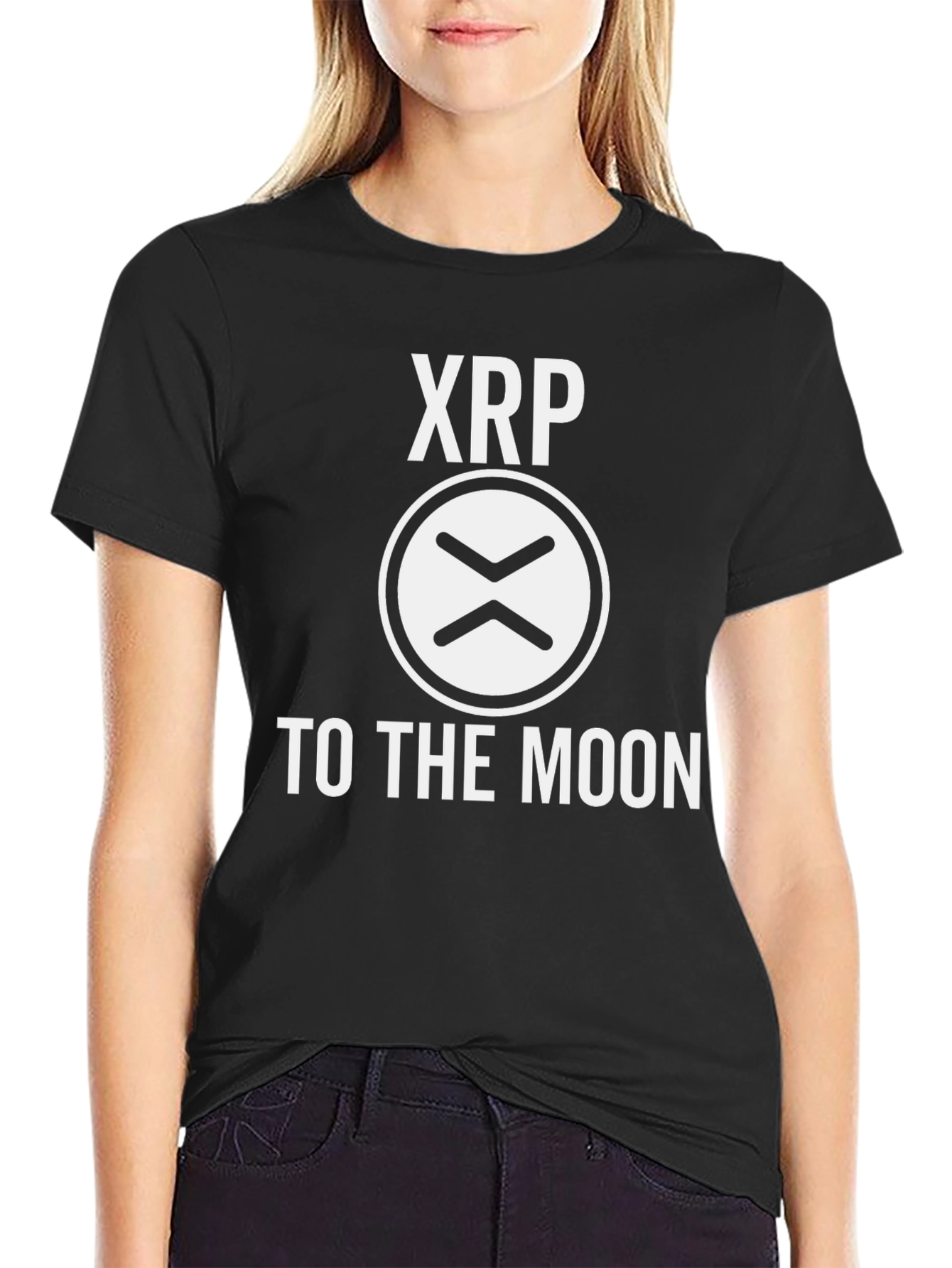 Camiseta Negra XRP To The Moon