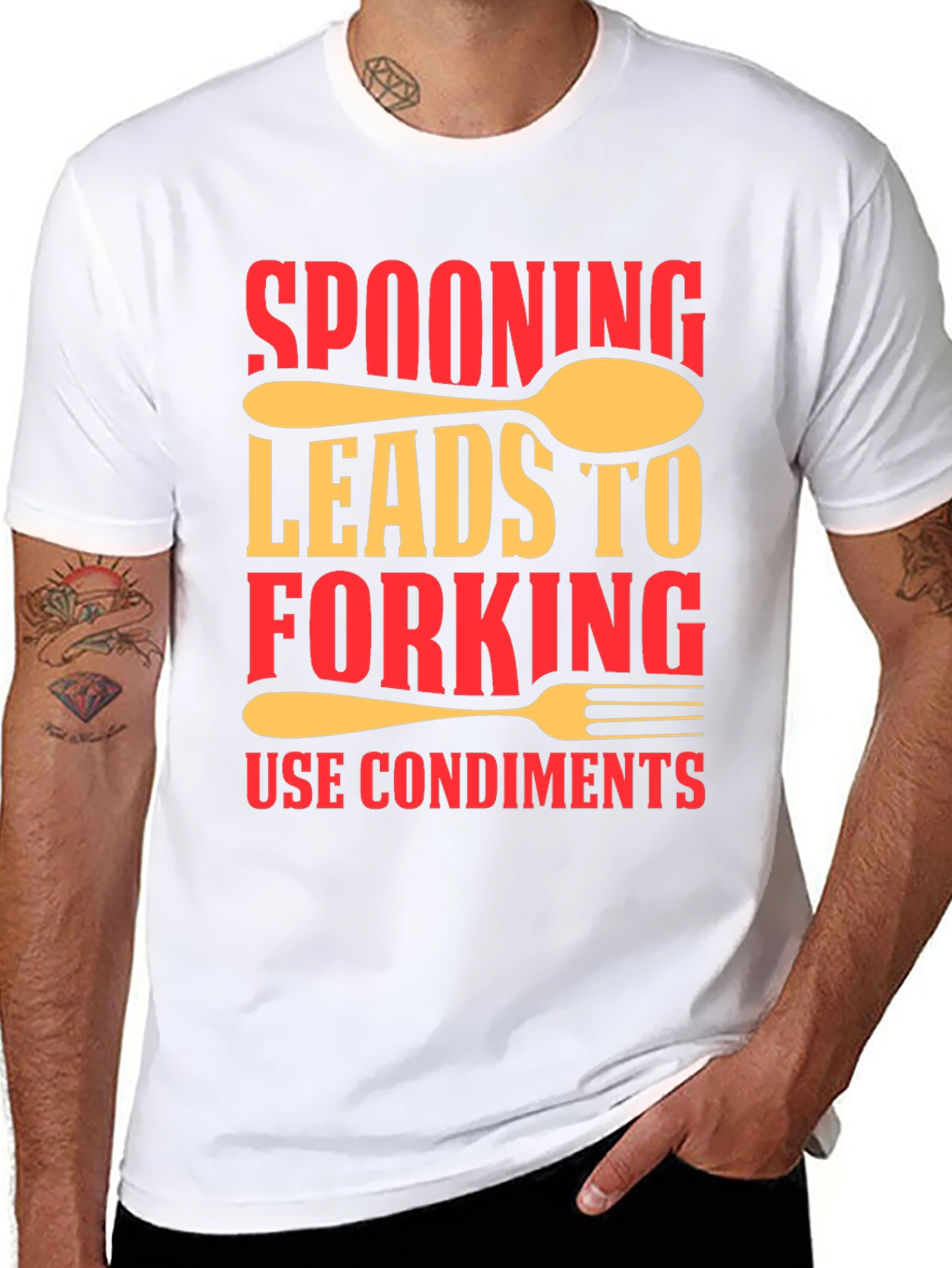 Camiseta Negra Divertida: Spooning Leads To Forking