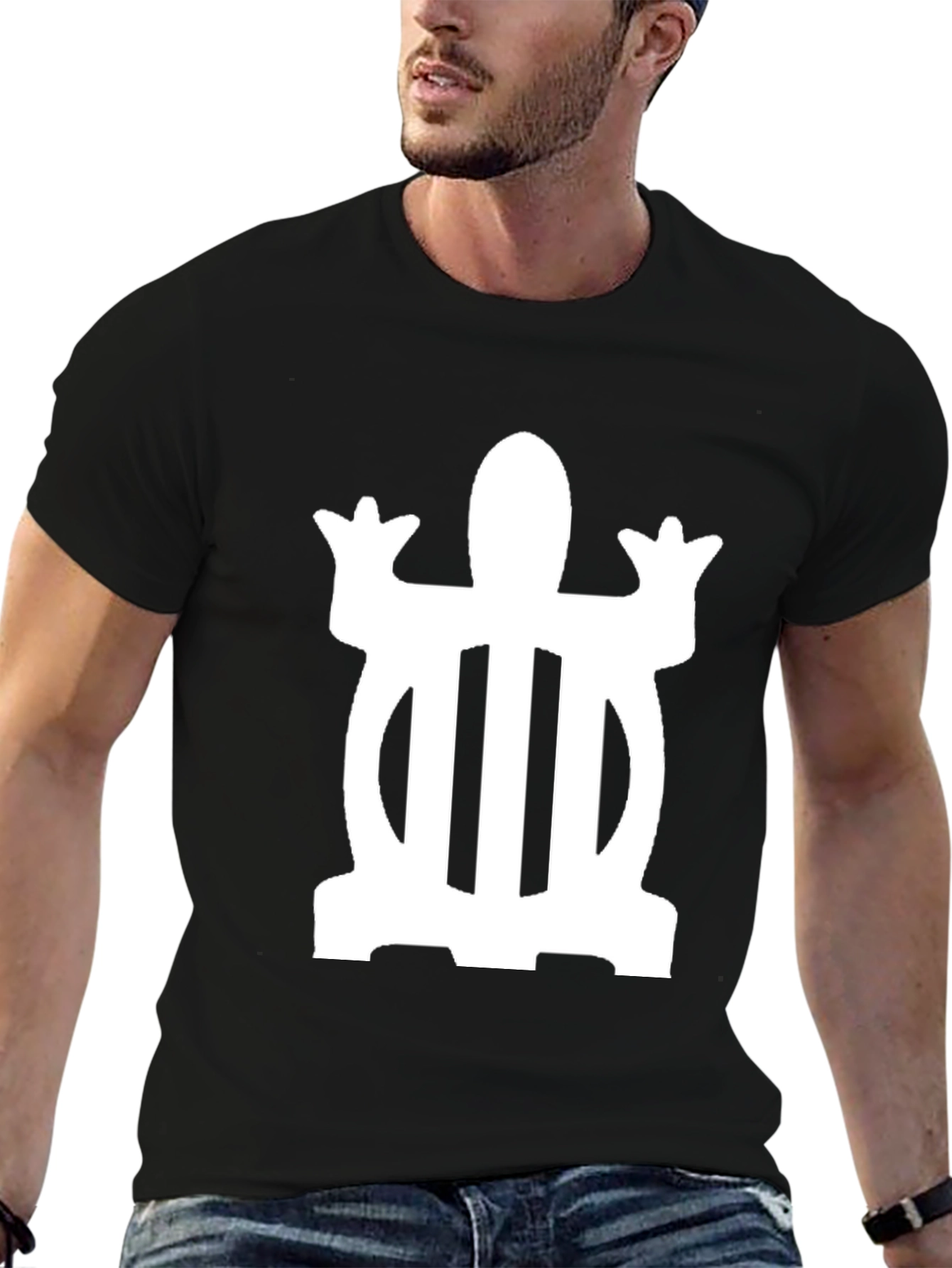 Camiseta Negra con Adinkra Dwennimmen