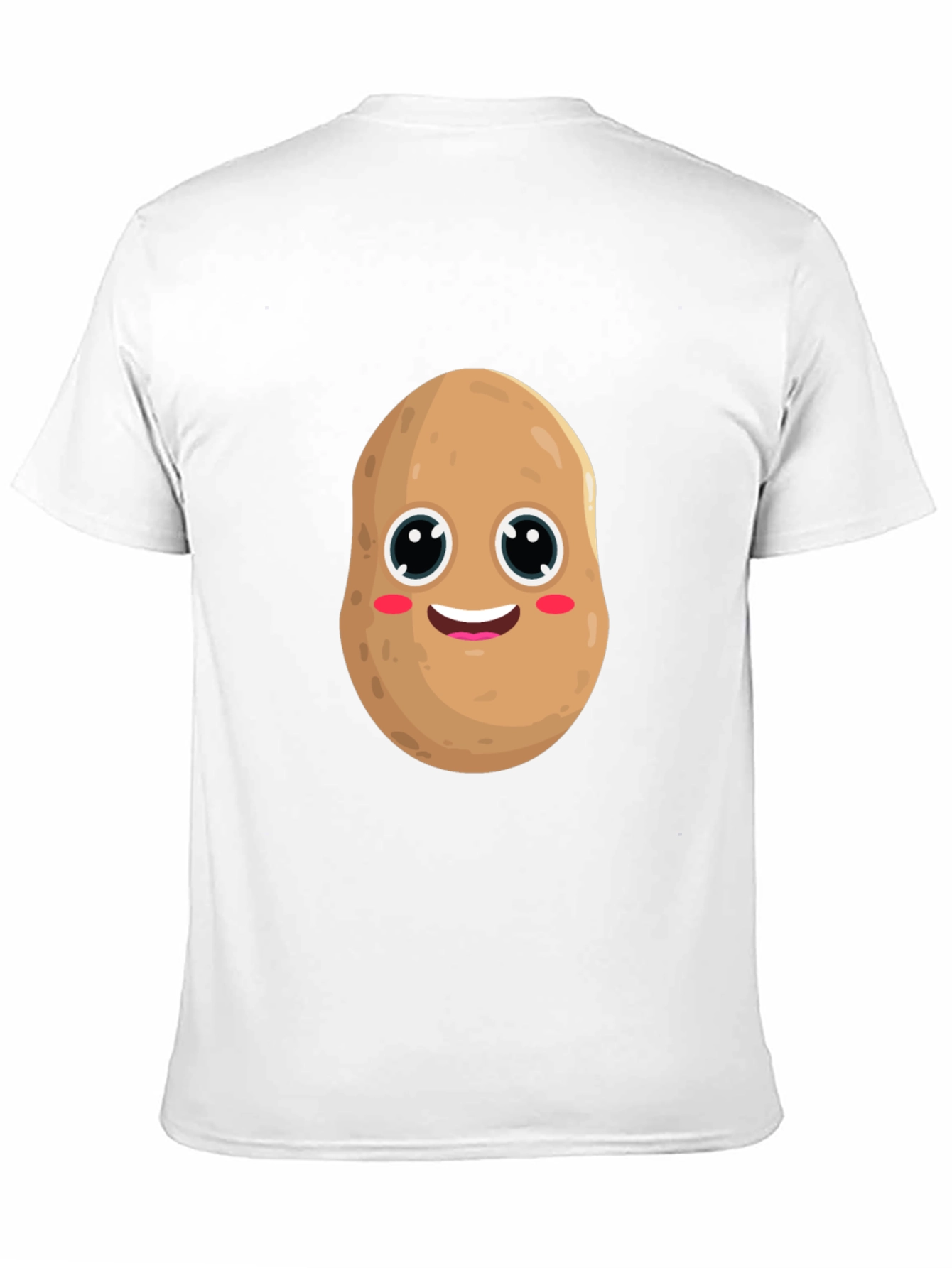 Camiseta Negra con Diseño de Patata Sonriente