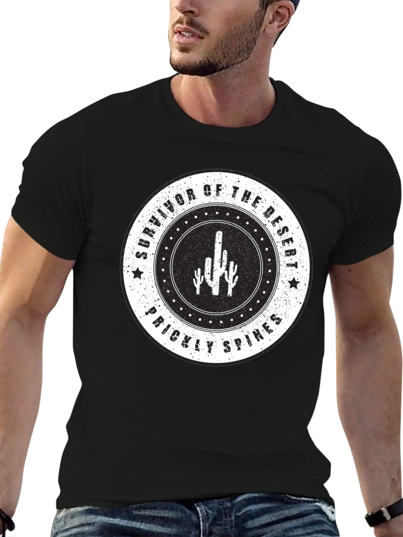 Camiseta Negra Survivor of the Desert para Hombre