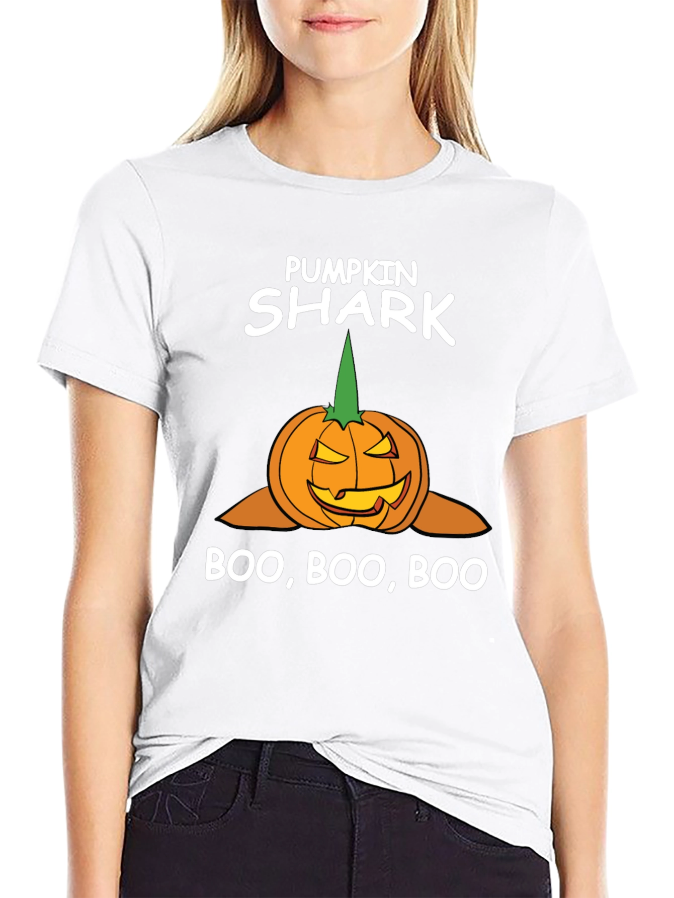 Camiseta Halloween Tiburón Calabaza - Boo!