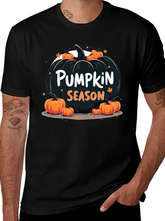 Camiseta Temporada de Calabazas Negra para Hombre