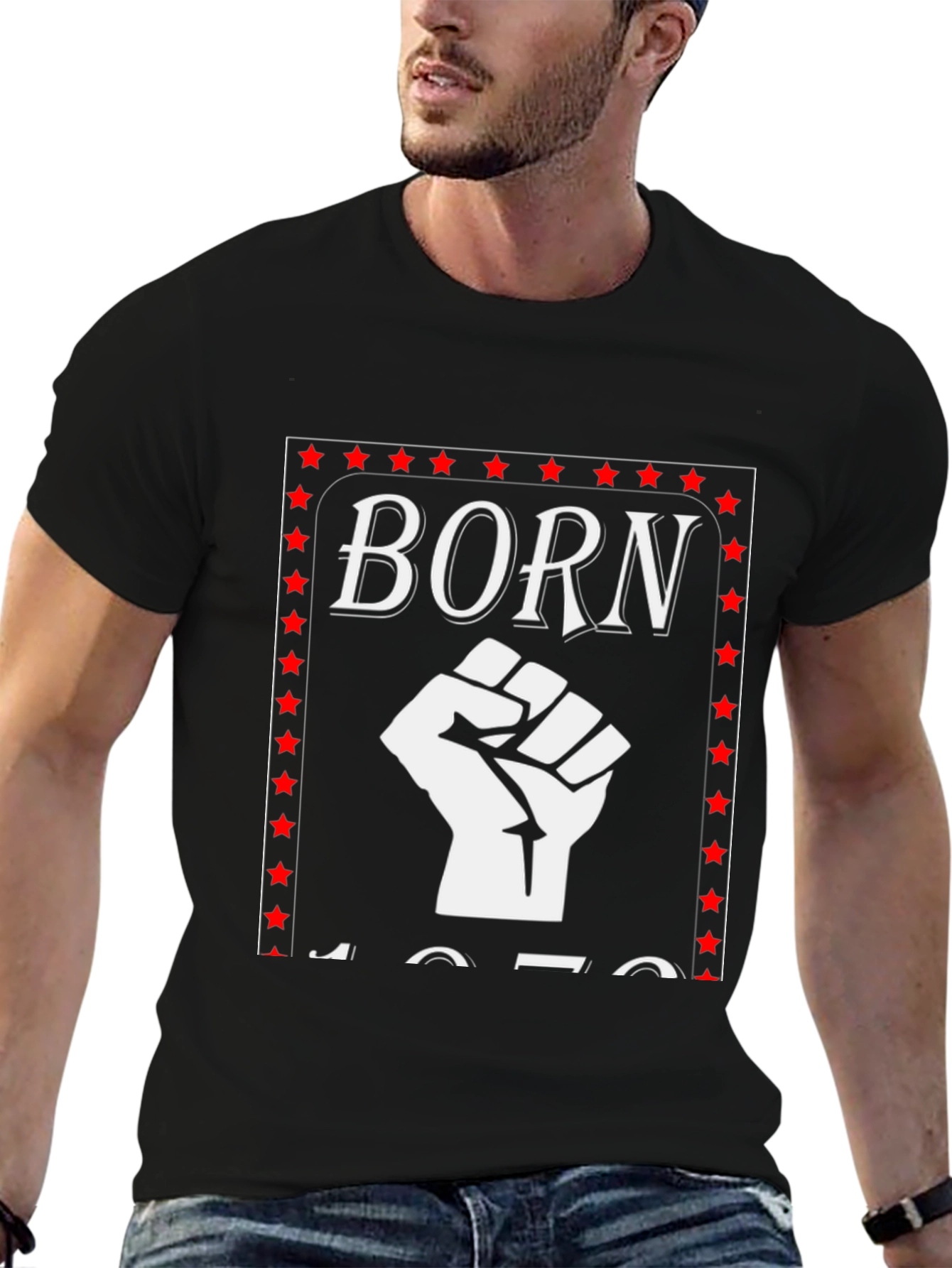 Camiseta Born Puño en Alto Retro