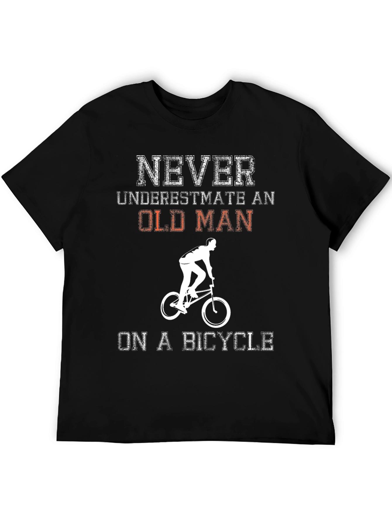 Camiseta Negra Nunca Subestimes a un Anciano en Bicicleta