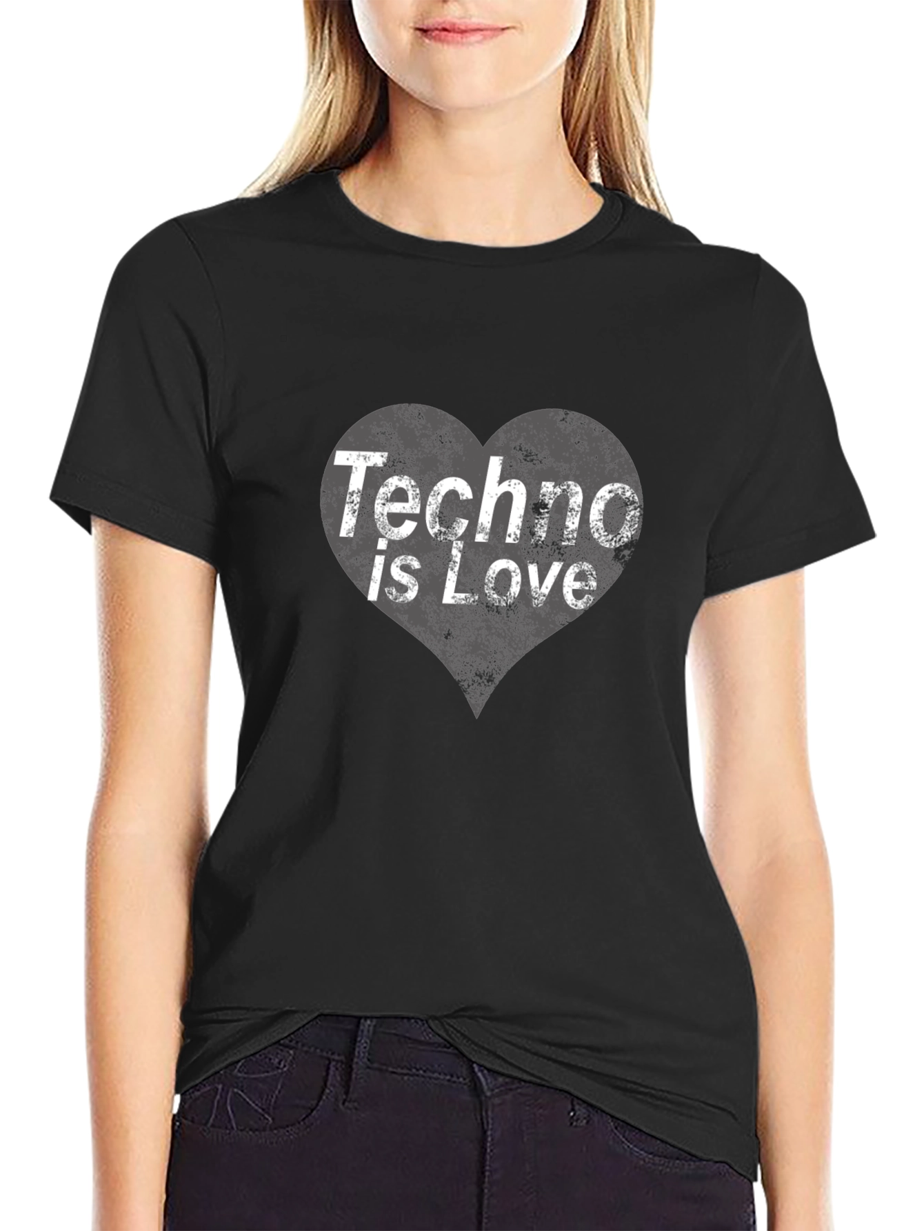 Camiseta Negra Techno is Love