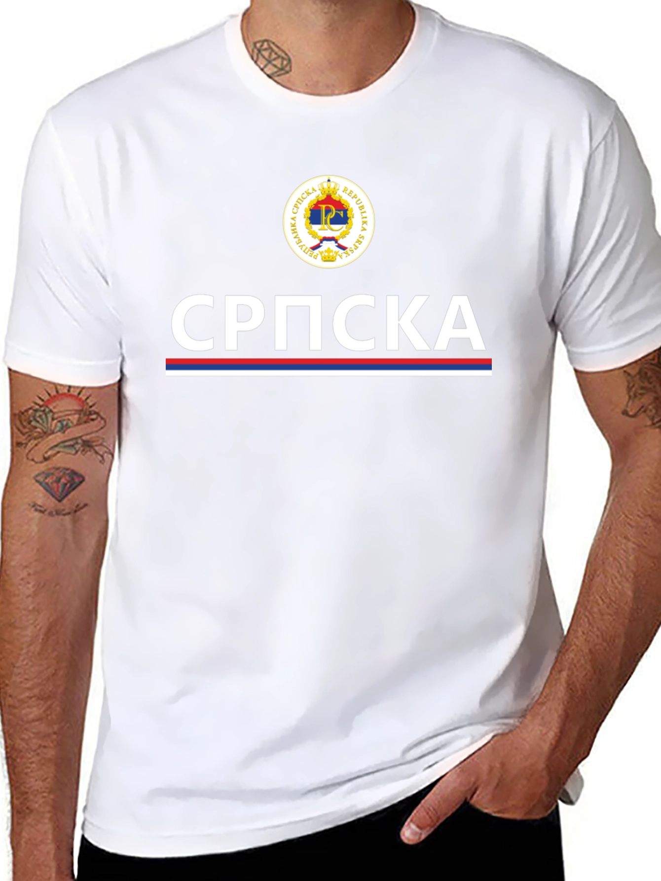 Camiseta Negra República Srpska - Diseño Patriótico