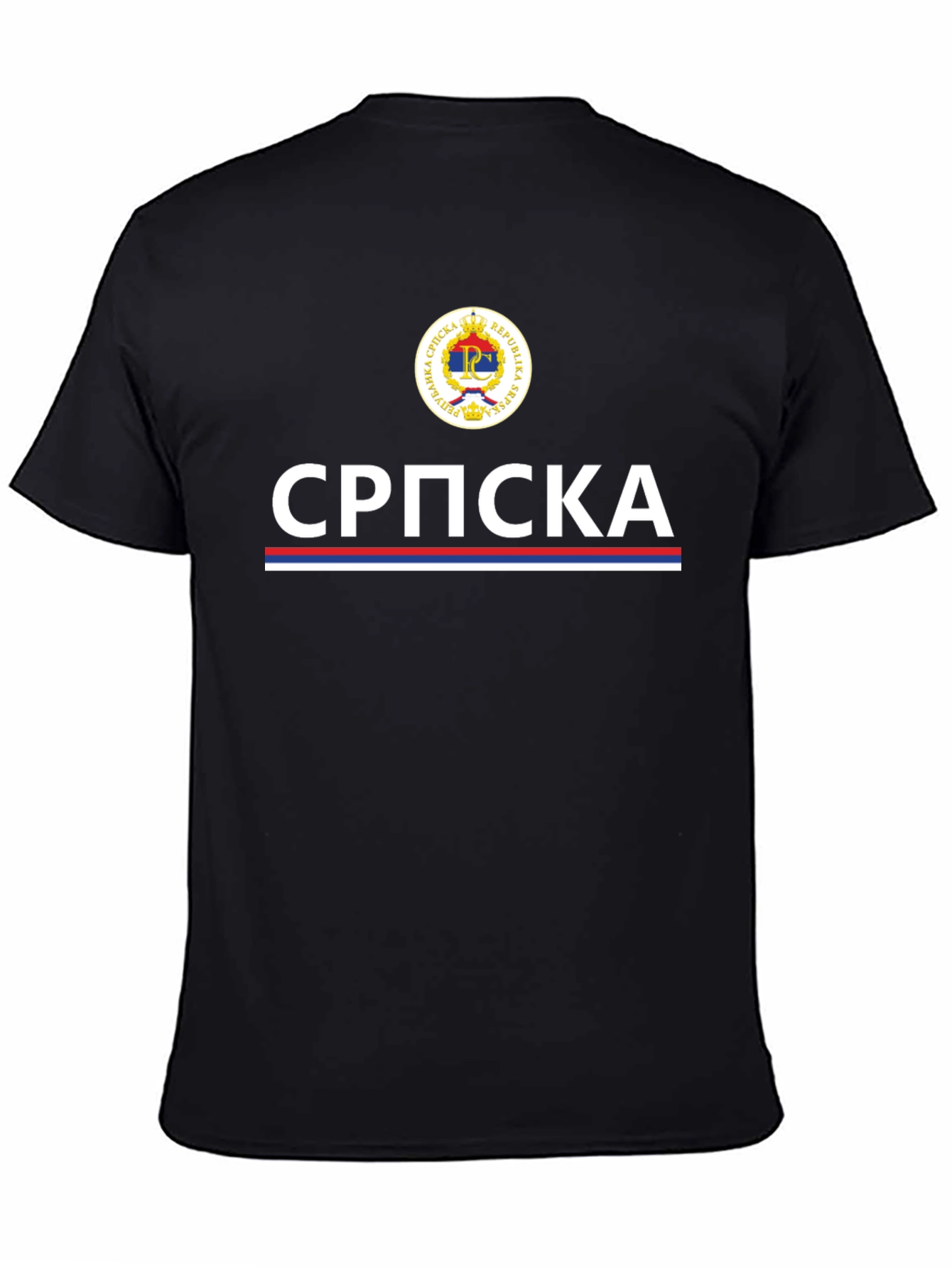 Camiseta Negra República Srpska - Diseño Patriótico