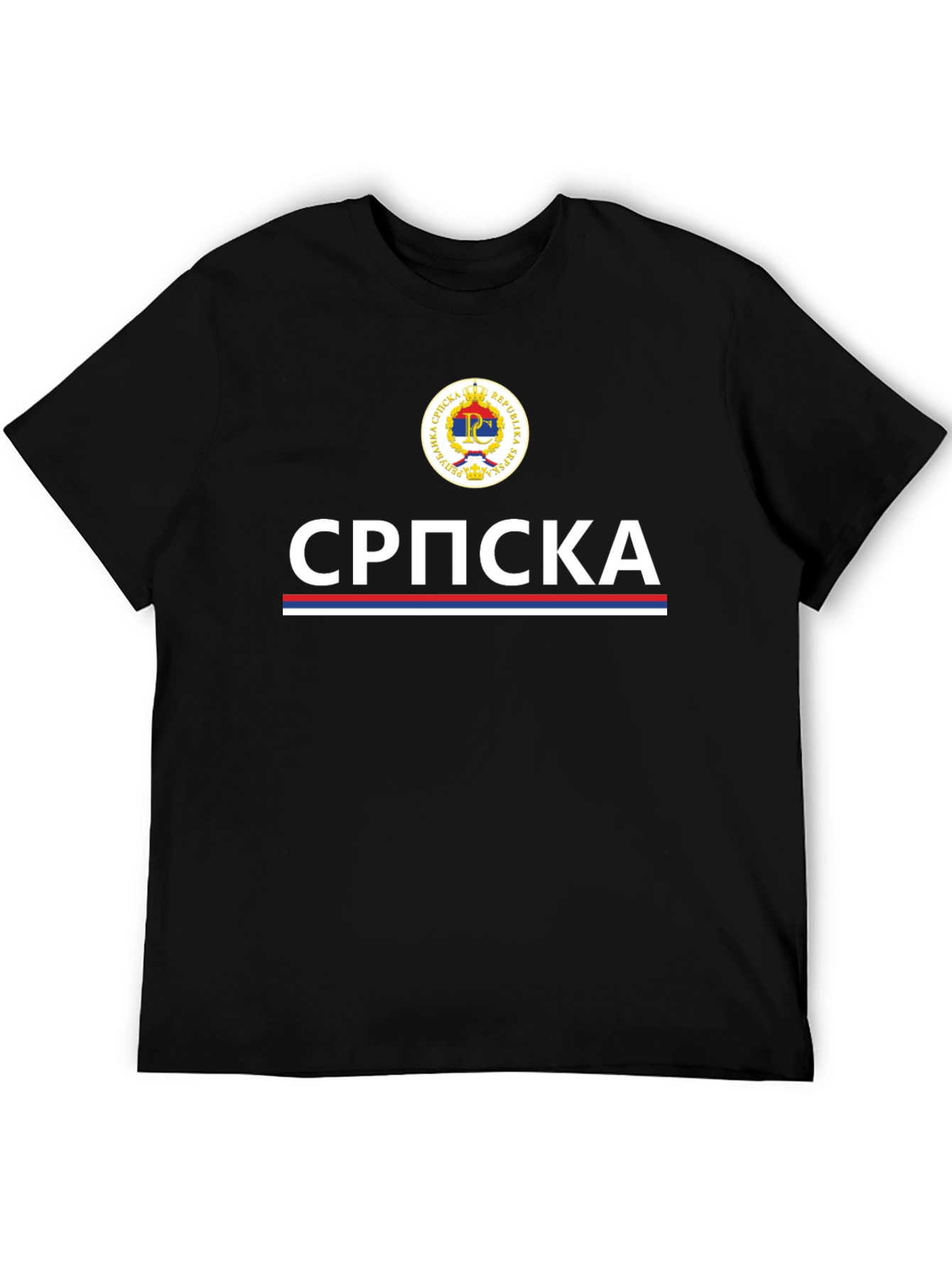 Camiseta Negra República Srpska - Diseño Patriótico