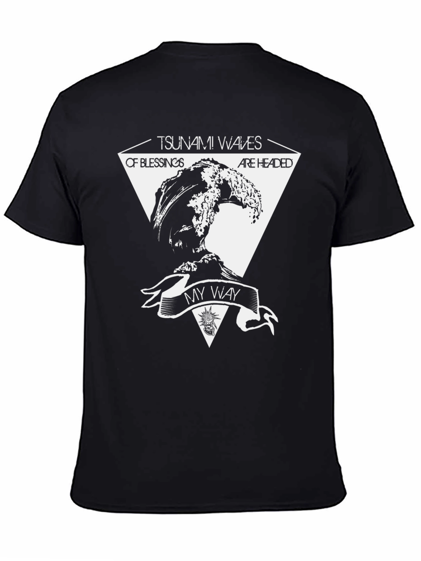 Camiseta Negra con Diseño de Ola My Way