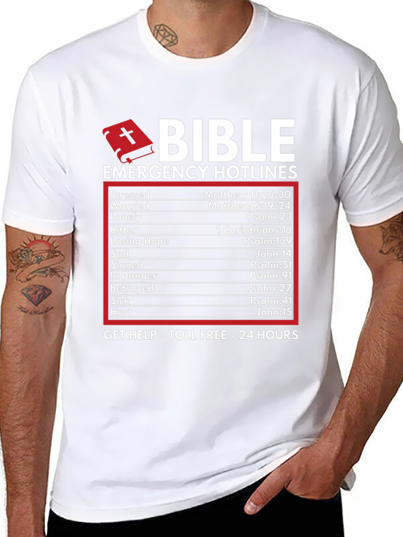 Camiseta Negra Biblia Emergencia: Fe y Consuelo
