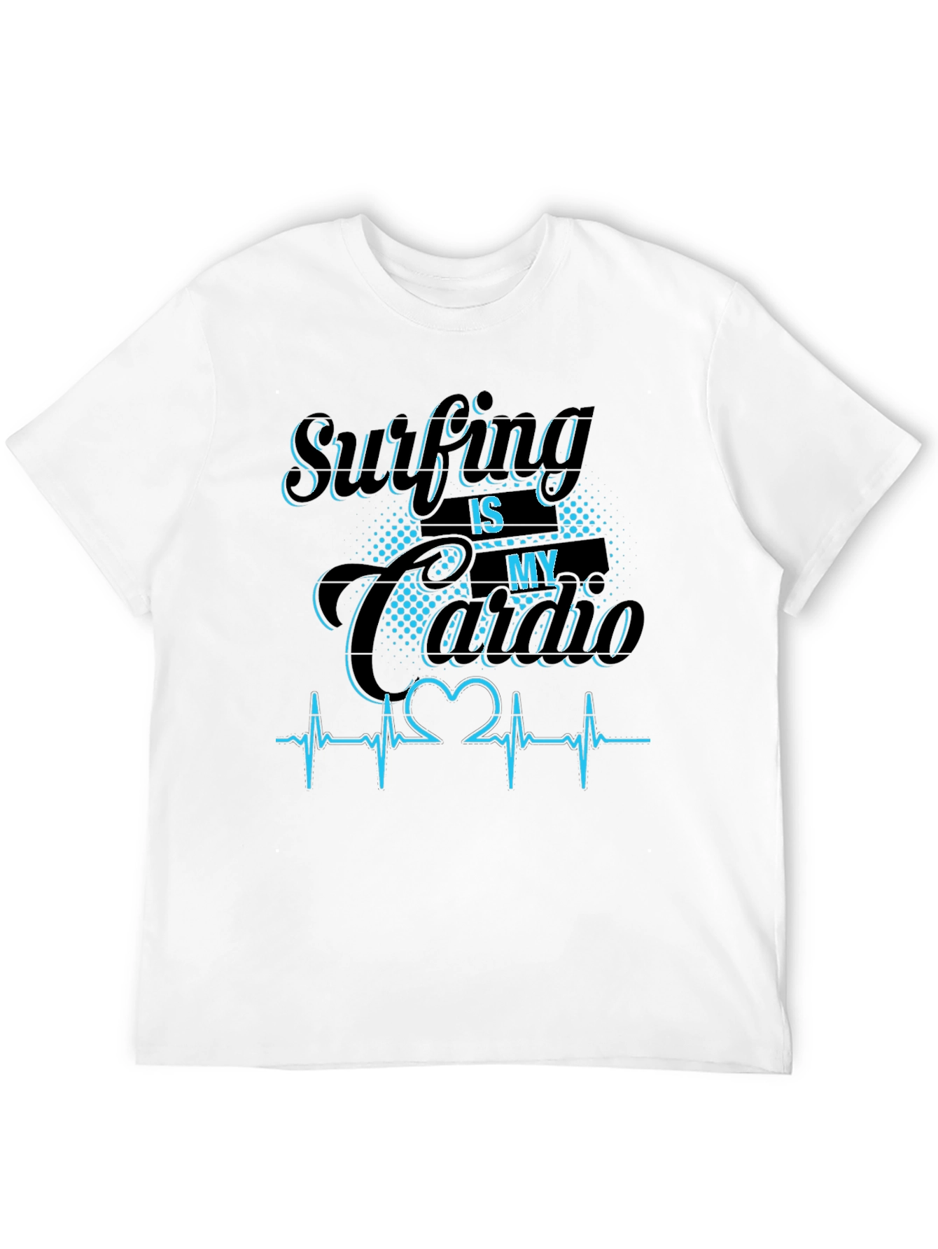 Camiseta Negra Surfing is my Cardio