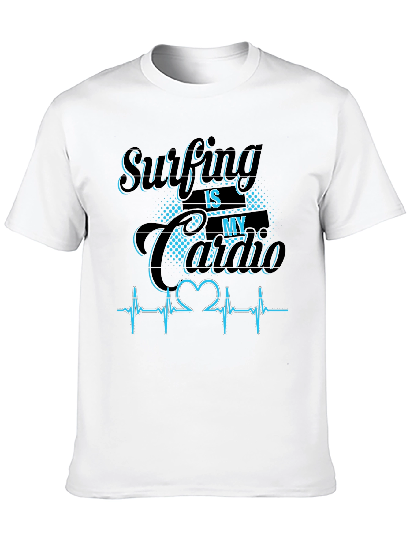 Camiseta Negra Surfing is my Cardio