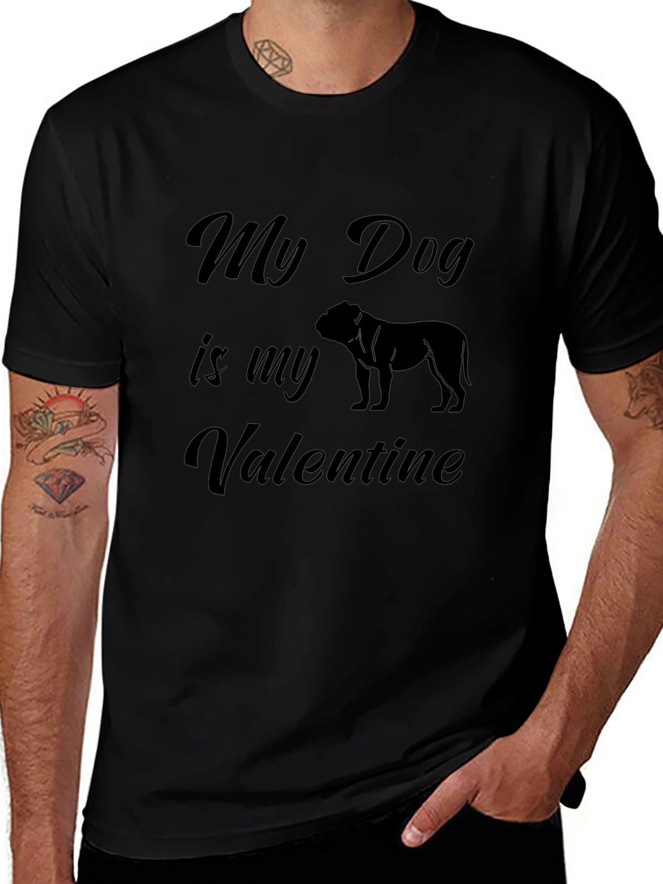 Camiseta Negra Mi Perro es mi Valentín